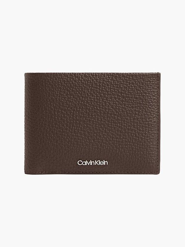 Calvin Klein USA Leather Trifold Mens Wallet Brown 3204789-IA